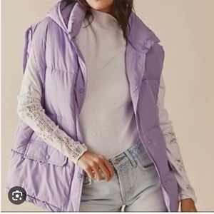 Free People purple puffer vest s